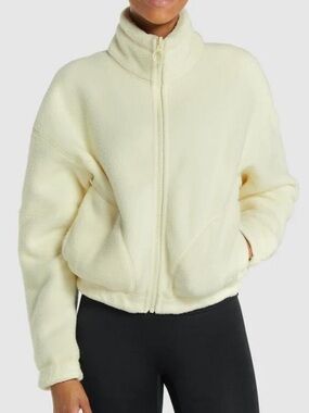 Gymshark Butter Yellow Fleece Zip-Up Teddy Jacket